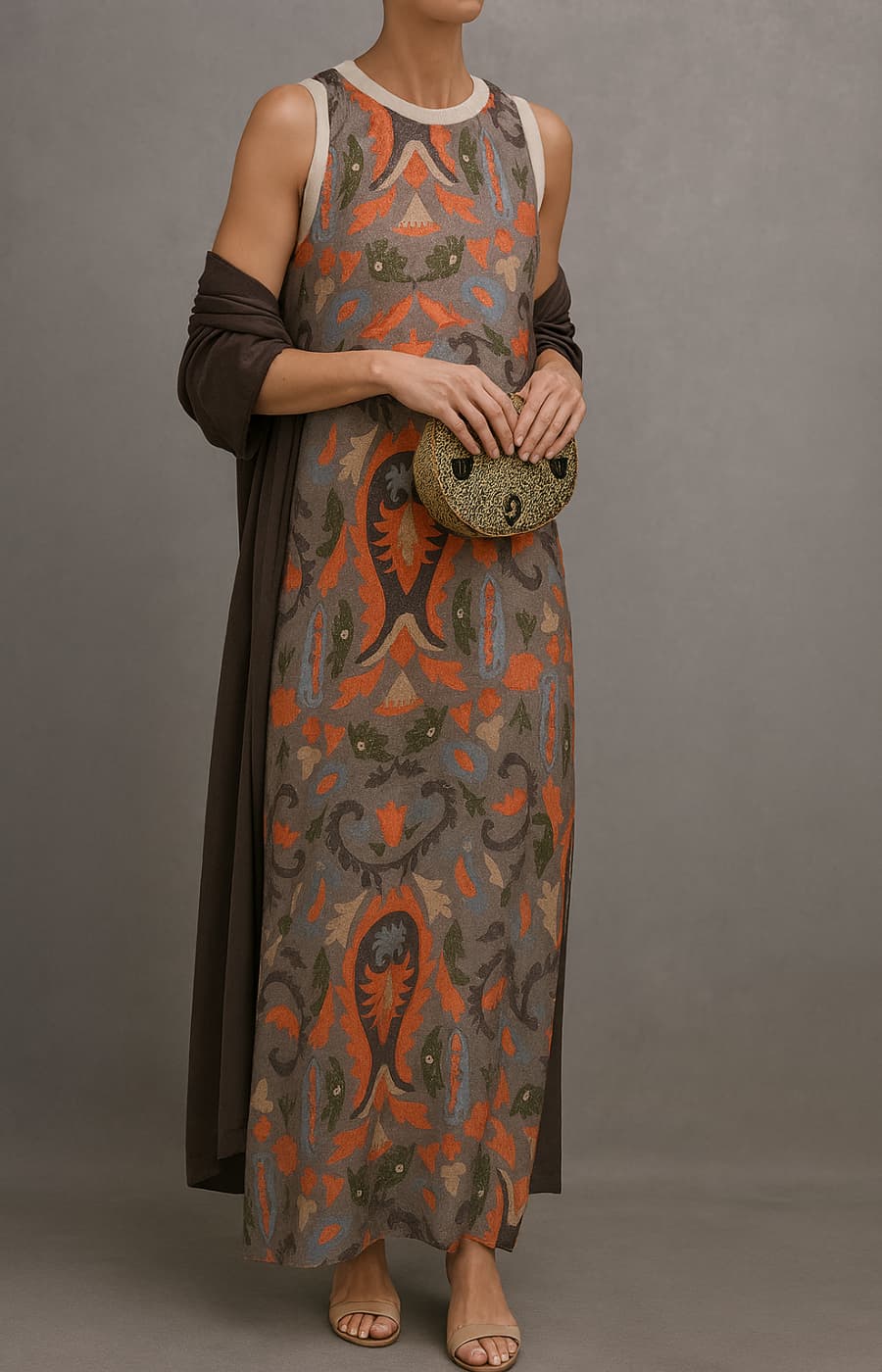 Elisa | Conjunto de vestido largo estampado