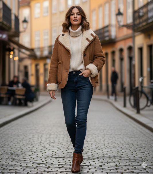 Ainara- Chaqueta de Borreguillo "Cloud Comfort": Lujo Cálido para el Invierno