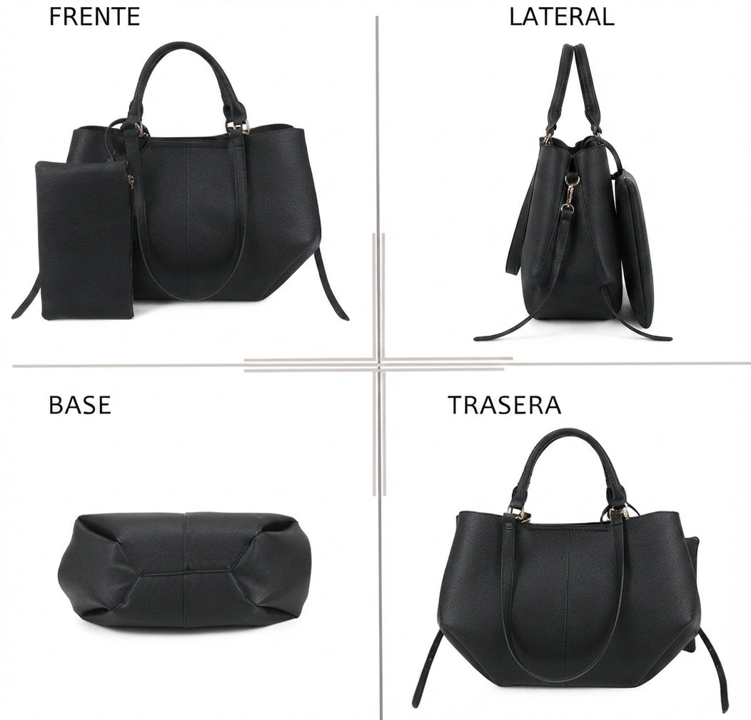 Bolso Tote Estructurado con Cartera Extraíble