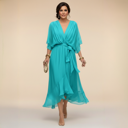 Nerina | Vestido midi de gasa fluido