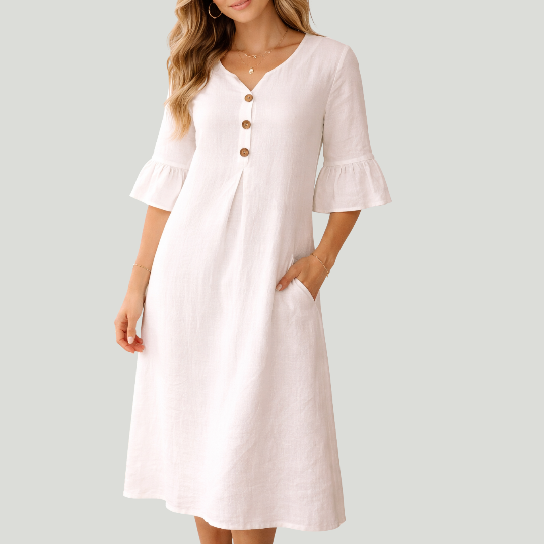 Isabel - Vestido Suave Al Tacto Con Mangas Volantes