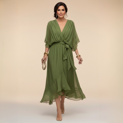 Nerina | Vestido midi de gasa fluido