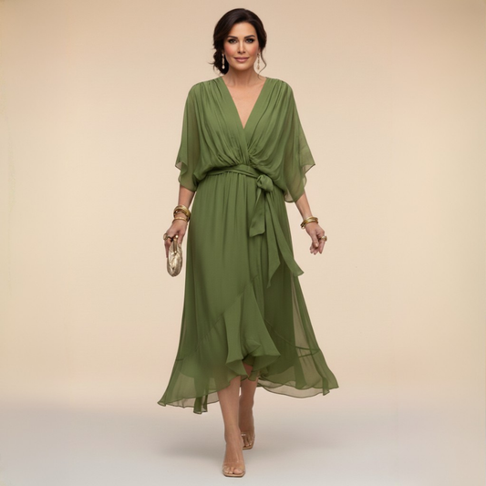 Nerina | Vestido midi de gasa fluido