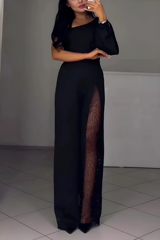 Mono de una sola manga con brillo, elegante y perfecto para destacar en cualquier evento
