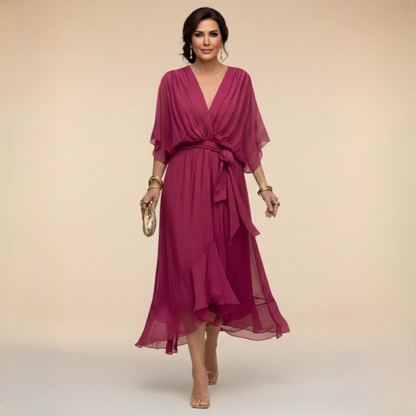 Nerina | Vestido midi de gasa fluido
