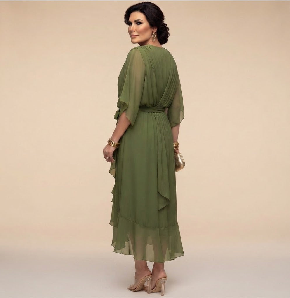 Nerina | Vestido midi de gasa fluido