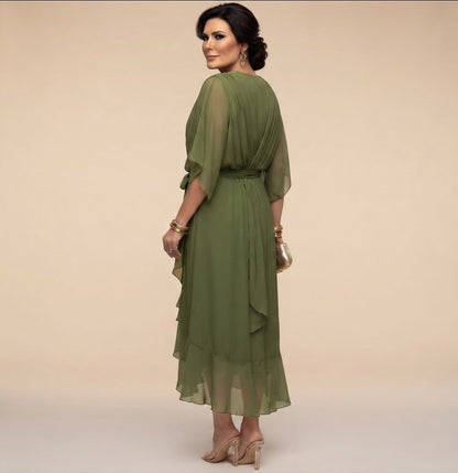 Nerina | Vestido midi de gasa fluido