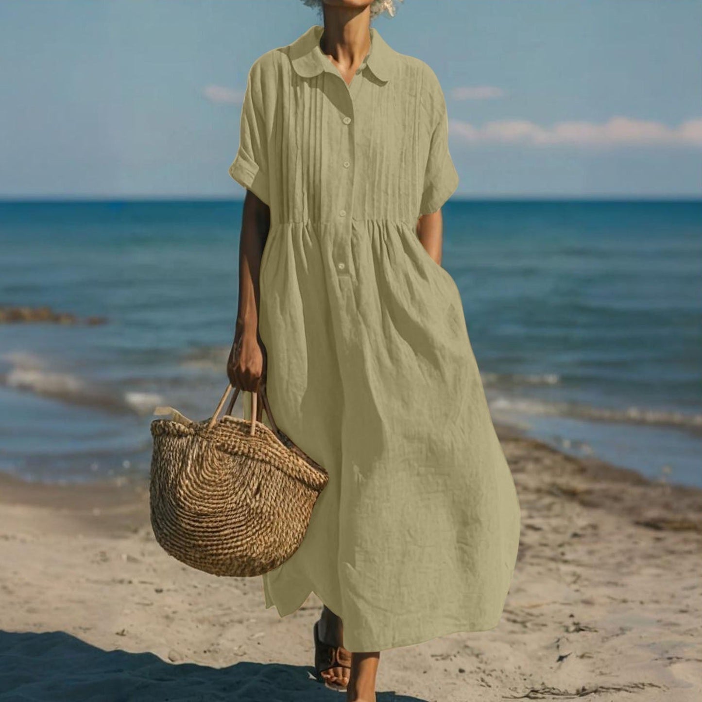 Ariadna | Vestido camisero fluido elegante