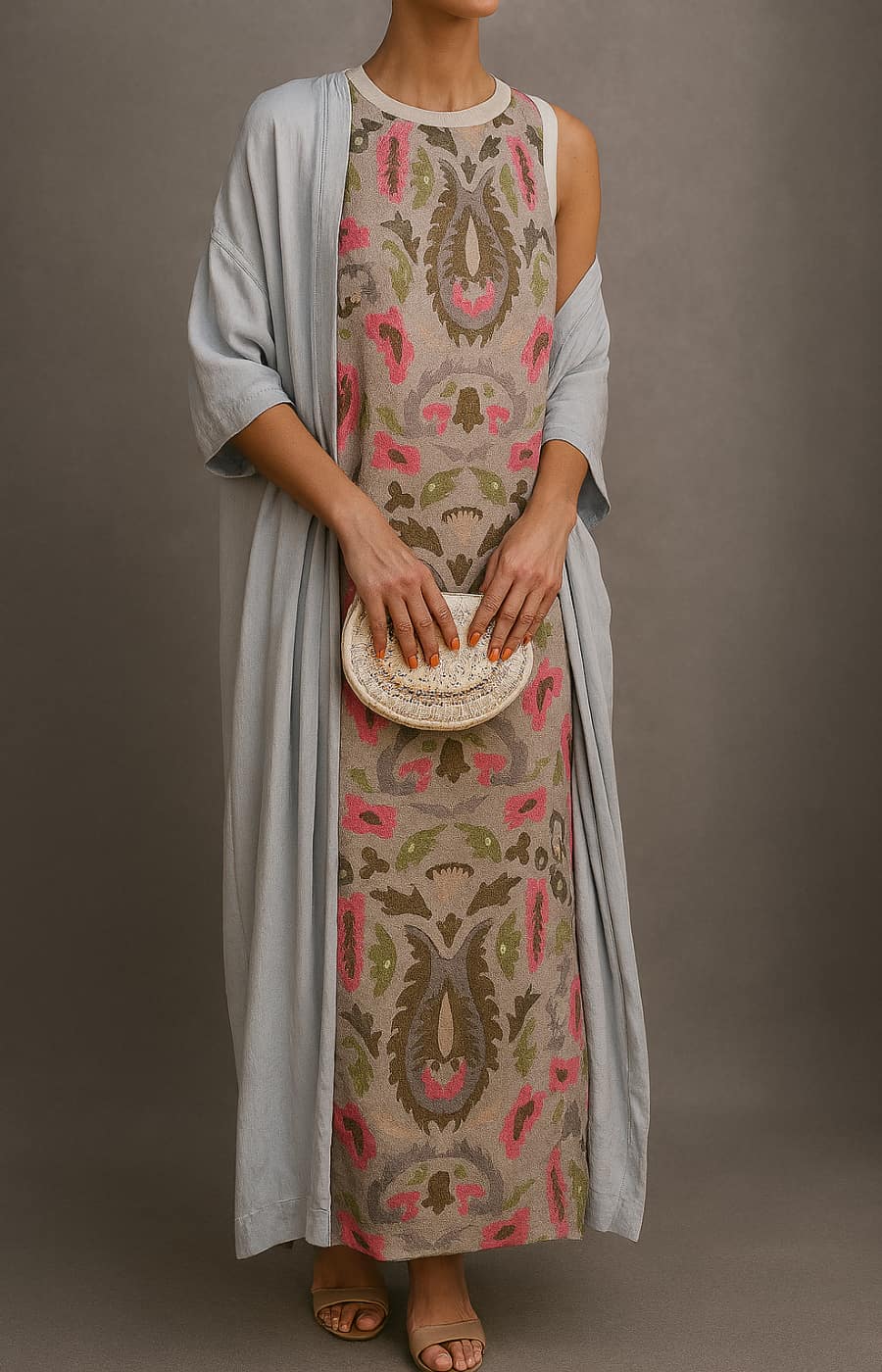 Elisa | Conjunto de vestido largo estampado