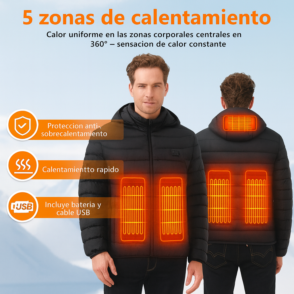 Chaqueta calefactable unisex