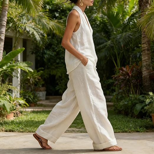 Ainhoa | Conjunto de dos piezas con textura de lino
