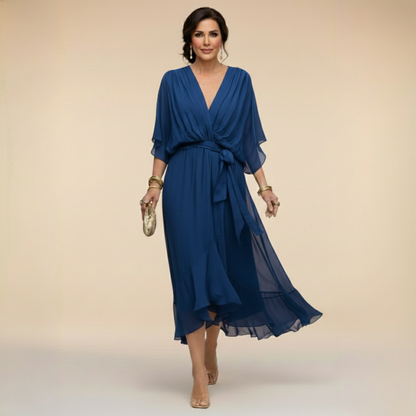 Nerina | Vestido midi de gasa fluido