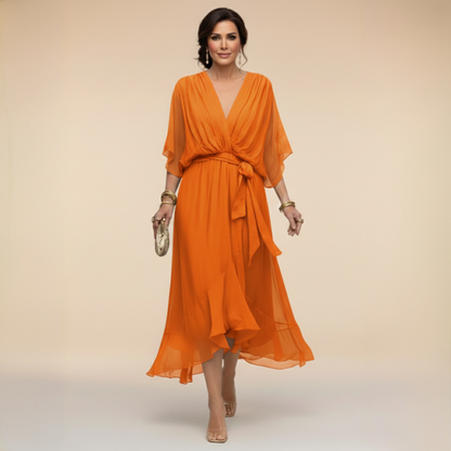 Nerina | Vestido midi de gasa fluido