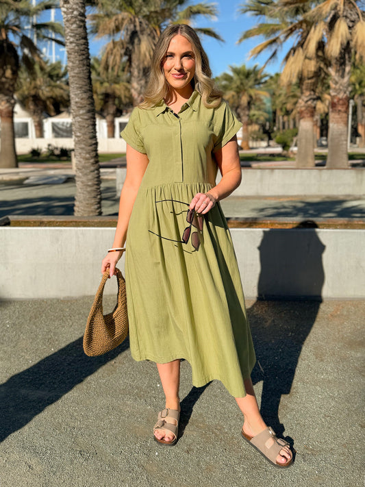 Maria™ - Vestido Camisero Midi