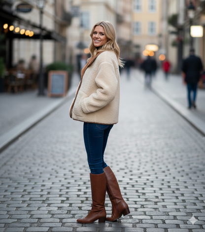 Ainara- Chaqueta de Borreguillo "Cloud Comfort": Lujo Cálido para el Invierno