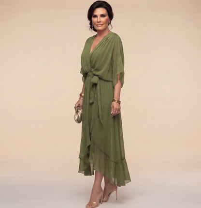 Nerina | Vestido midi de gasa fluido