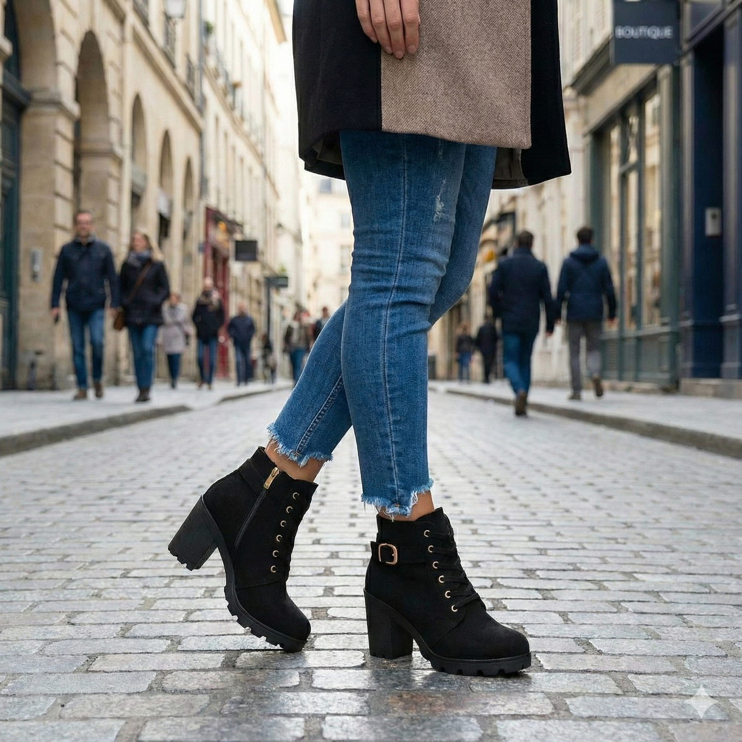 Isabel | Botas Ortopédicas con Hebilla & Tacón Chunky