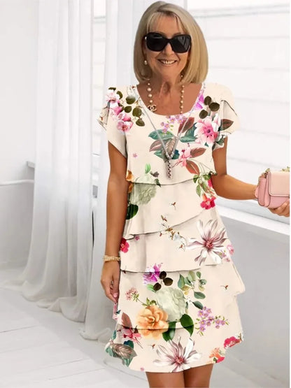Marisa – Elegante vestido fluido con volantes