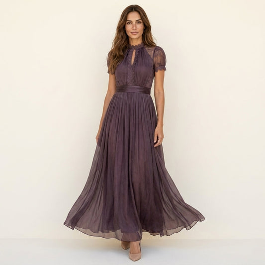 Flavia |  Vestido Largo Vintage de Encaje