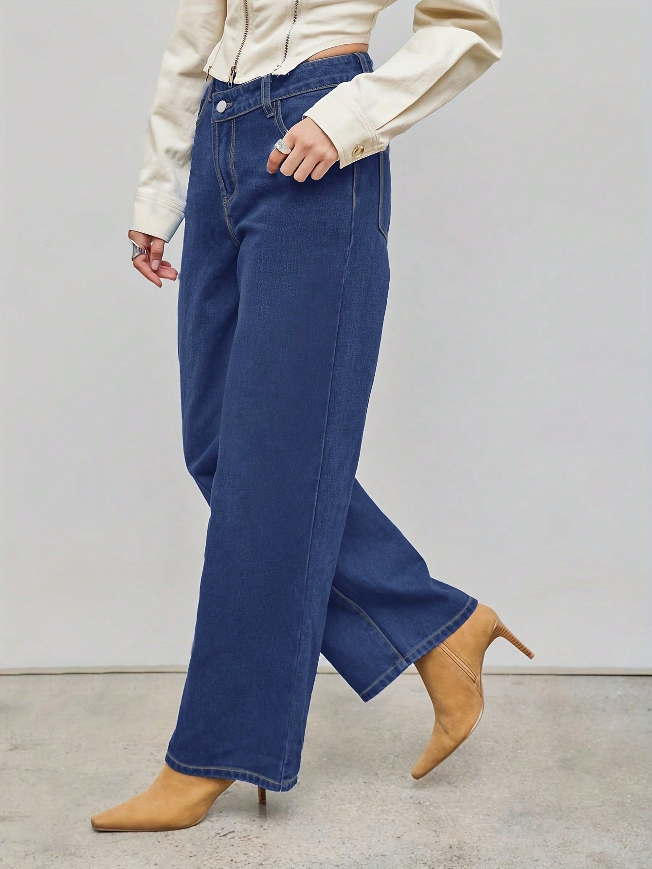 Jeans sueltos de inspiración coreana