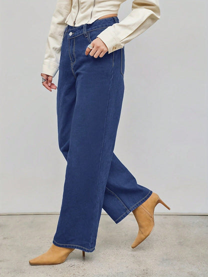 Jeans sueltos de inspiración coreana