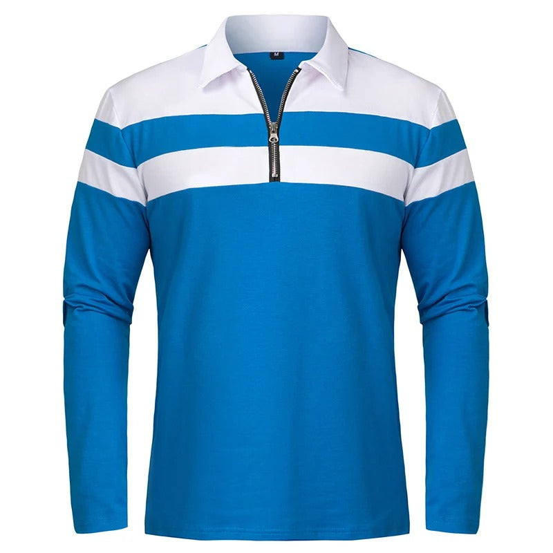 Elegante jersey de rayas con cremallera