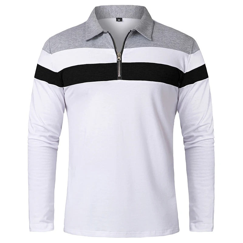 Elegante jersey de rayas con cremallera