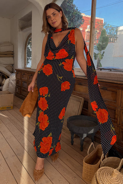 Noelia - Vestido Tendencia Estampado con flores