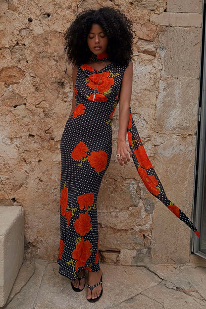 Noelia - Vestido Tendencia Estampado con flores