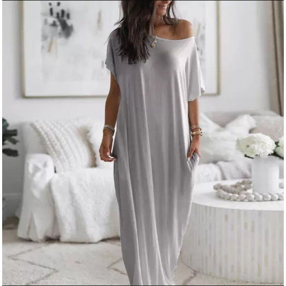 Vestido largo informal de verano holgado ✨
